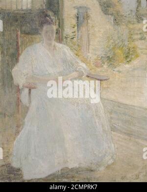 John Henry Twachtman - Figure in Sunlight (Artist's Wife) Stock Photo