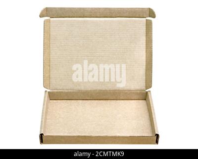 open cardboard box isolated on a white background Stock Photo