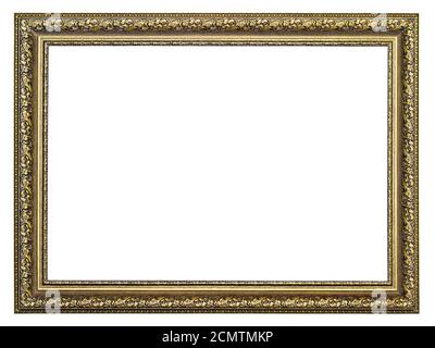 gold-patterned frame for a picture isolated on a white background Stock Photo