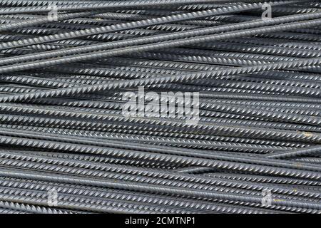 iron reinforcement rods in the background Stock Photo