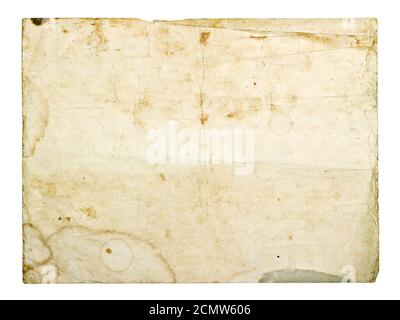 old vintage cardboard card isolated on white background Stock Photo