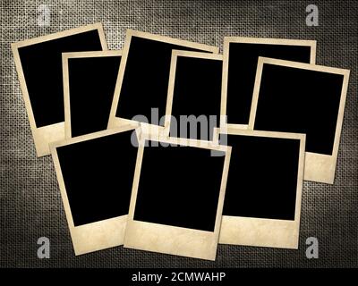 Old-style photo on a linen background  in vintage style Stock Photo