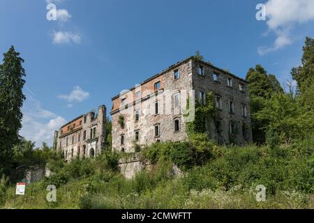 The ruins of Haasberg Castle in Planina, Slovenia Stock Photo