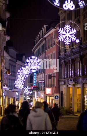Festival of Lights in Lausanne, Switzerland at night Stock Photo
