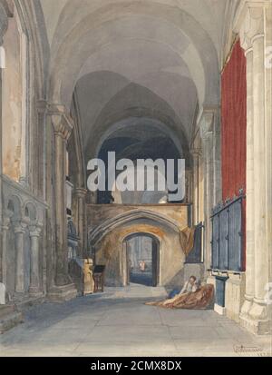 John Sell Cotman - Norwich Cathedral- Interior of the North Aisle of the Choir, Looking East Stock Photo