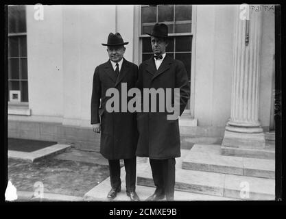 John T. Adams, left, chmn. of Republican Nat'l Party, and Senator Medill McCormick of Ill. at White House Stock Photo