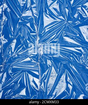 texture of a transparent stretching plastic film for packaging products Stock Photo