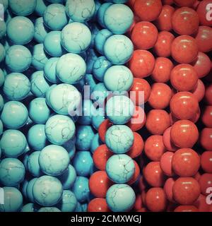 multi-colored chaplet of various sizes and shapes Stock Photo