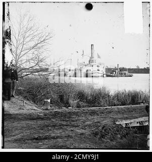 Jones' Landing, Virginia (vicinity). Mail-boat, CITY OF HUDSON on James River Stock Photo