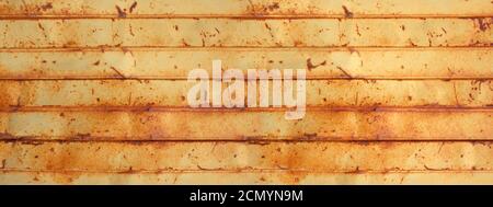 old rusty sheet metal wall banner Stock Photo