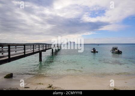 Sun Princess anchored off the island of Lifou Stock Photo