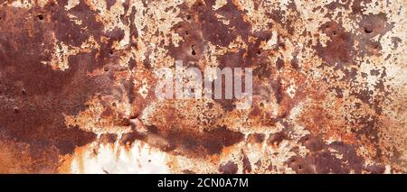 old rusty painted metal banner Stock Photo