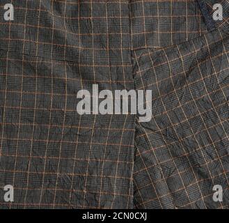 textile gray wool checkered fabric, fabric for tailoring suits and skirts Stock Photo