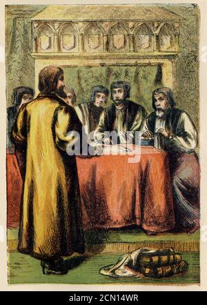 Joseph Martin Kronheim - Foxe's Book of Martyrs Plate V - Latimer before the Council. Stock Photo