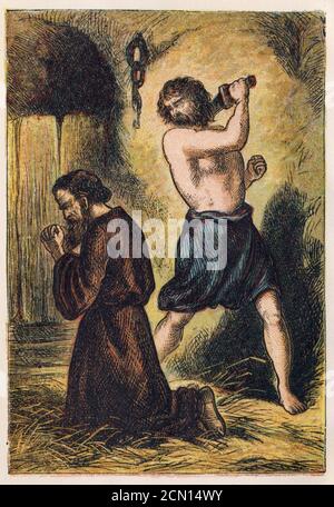 Joseph Martin Kronheim - Foxe's Book of Martyrs Plate I - Martyrdom of St. Paul. Stock Photo