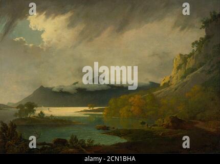 Joseph Wright of Derby - Derwent Water, with Skiddaw in the distance Stock Photo