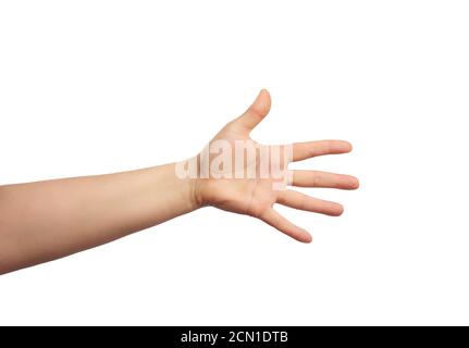 outstretched hand of man, open hand Stock Photo