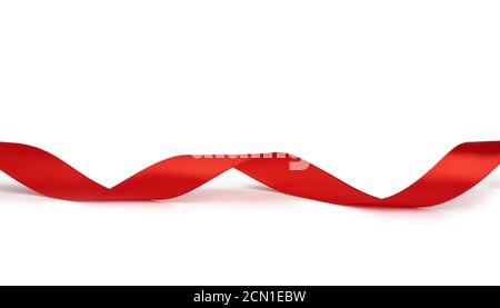twisted red ribbon isolated on white background, Stock Photo