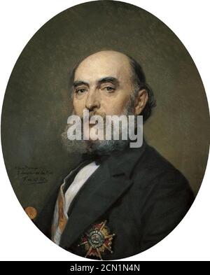 José Amador de los Ríos, por Federico de Madrazo (Real Academia de Bellas Artes de San Fernando). Stock Photo