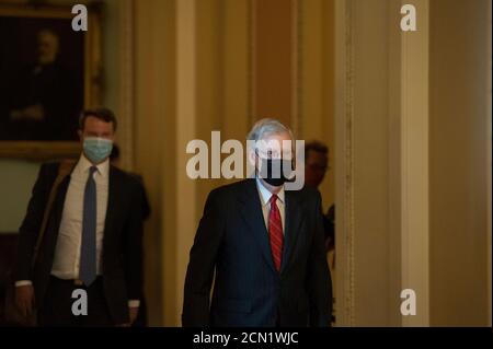United States Senate Majority Leader Mitch McConnell (Republican of Kentucky) walks to his office as he arrives for the day at the US Capitol in Washington, DC., Thursday, September 17, 2020. Credit: Rod Lamkey/CNP /MediaPunch Stock Photo