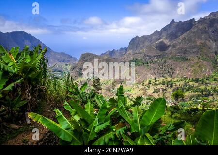 Paul Valley landscape in Santo Antao island, Cape Verde Stock Photo