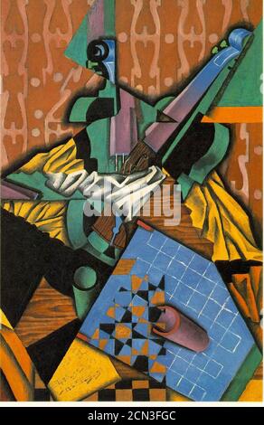 Juan Gris - Violin and Checkerboard. Stock Photo