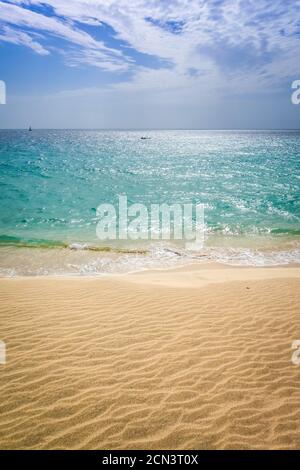 Ponta preta beach and dune in Santa Maria, Sal Island, Cape Verde Stock Photo