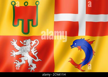 Auvergne-Rhone-Alpes Region flag, France Stock Photo