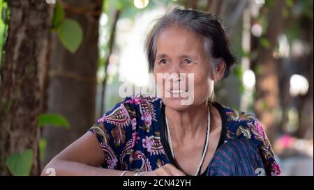 Portrait of Asia woman middle age smiling Stock Photo