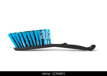 black plastic brush for cleaning the house isolated on a white background Stock Photo
