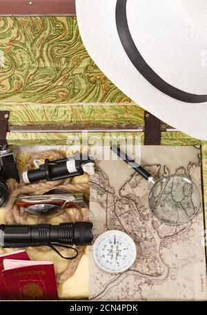 preparation for adventures on vacation Stock Photo