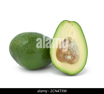 green avocado fruit isolated on white background, tasty and healthy Stock Photo