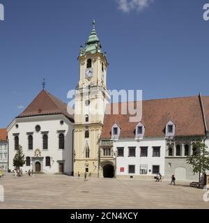 Old town hall at the market place, Bratislava Stock Photo