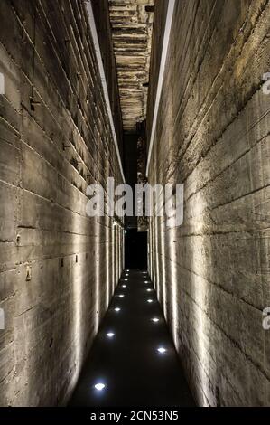 Dark tunnel in a bunker Stock Photo