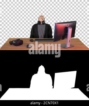 Upset gamer expressing disappointment watching online game, Alph Stock Photo
