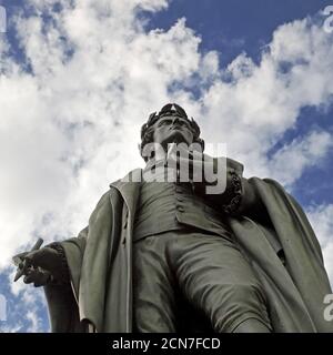 Schiller monument in the park of the Taunusanlage, Frankfurt am Main, Hesse, Germany, Europe Stock Photo