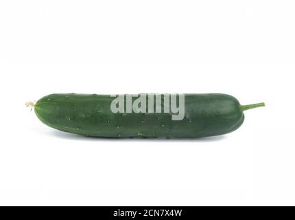 green oblong cucumber isolated on white background Stock Photo