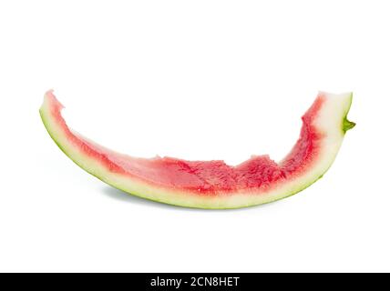 watermelon stub isolated on white background, berry is eaten Stock Photo