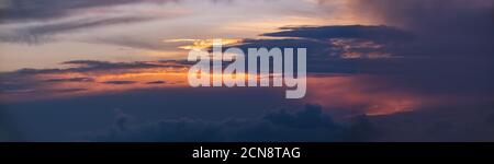 Sunset sky with clouds  panorama Stock Photo