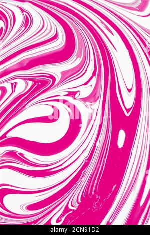 Pink colorful liquid waves ink texture background. Red fluid marble pattern Stock Photo