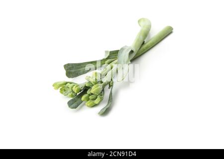 Fresh green broccolini isolated on white background Stock Photo