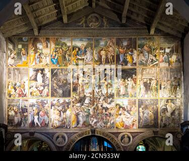 Italian Renaissance masterpiece Parete Gaudenziana (Gaudenziana Wall) in Varallo - Italy Stock Photo