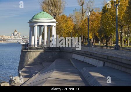 Rotunda on the Moscow River embankment. Stock Photo