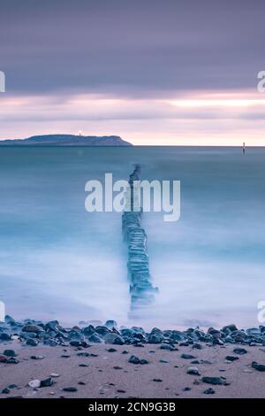 Long exposure image of sunrise over the Baltic sea Stock Photo
