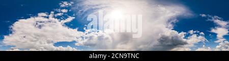 Blue sky high resolution panoramic background with clouds Stock Photo