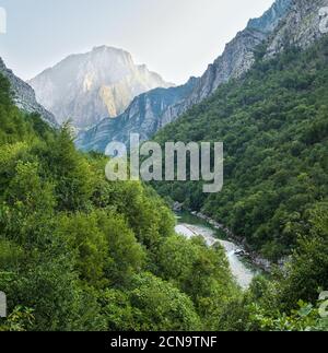 Summer mountain Moraca River Canyon,  Montenegro. Stock Photo