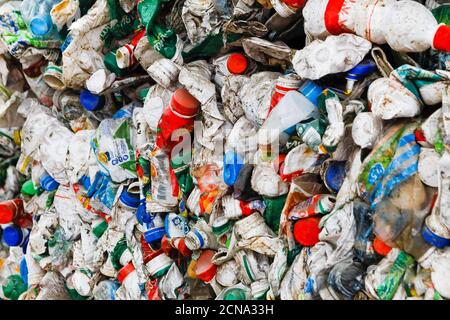 Recycled plastic bottles Stock Photo