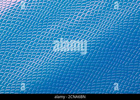 Light bright blue natural leather skin texture. Stock Photo