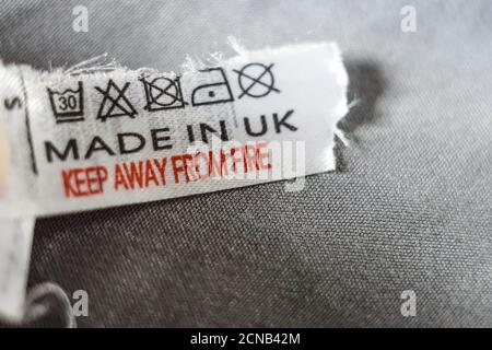 MADE IN UK Label Stock Photo