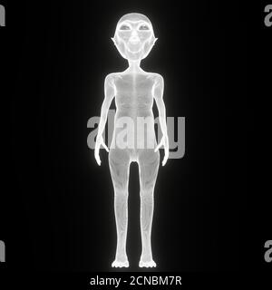 alien posing in the dark 3d illustration Stock Photo